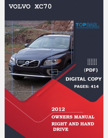 2012 volvo xc70 owners manual lhd & rhd